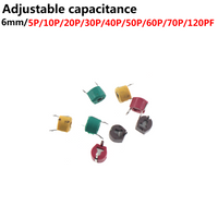 50pcs 5P 10P 20P 30P 40P 50P 60P 70P 120P adjustable capacitance trimmer variable capacitor plastic 6mm JML06-1-120P 20/30/40PF
