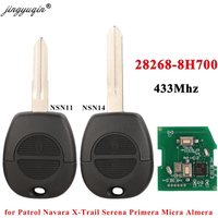 jingyuqin 28268-8H700 2Buttons Remote Car Key 433MHz for Nissan Patrol Almera Micra Primera Navara Serena Vanette X-Trail Safari