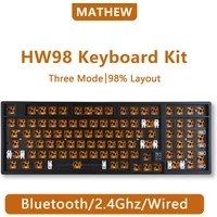 HW98 Gaming Keyboard Custom Barebones Kit Programmable Software, RGB 3/5 Pin Compatiable Hot Swappable Keyboard 98% for Win/Mac