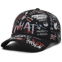 Unisex graffiti letter print baseball cap, sun protection cap, duckbill cap