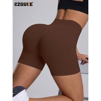 AliExpress CZGUKE Women's 4.5-inch Fitness Shorts Seamless High Waist Yoga Shorts Hip Lifting Bicycle Sports Shorts Push Up Tight Shorts