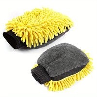 Chenille Microfiber Car Wash Mitt, Thick Car Cleaning Mitt Double-sided Glove Anti Scratch Car Cleaning Tool Plush Glove Tool