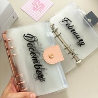 A6 Loose Leaf Monthly Zipper Bag Cash Budget Envelope Binder Ticket Receipt Storage Bag Wealth Management Gift Set 1 cover + 12