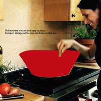 Splatter Guard Silicone Anti Oil Splashing Adjustable Frying Pan Wall Cooking Supplies Red Frying Pan Guard Cooking Supplies