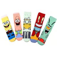 New Style Funny SpongeBob Anime Cartoon Character Socks Men Women Breathable Cotton Hip Suitable For Daily Wear