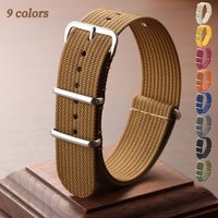 New Ribbed Nylon Strap 18mm 20mm 22mm Braid Canvas Watchband for Military Sport Fabric Bracelet for Omega Watch Band Accessories