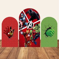 The Avengers Arch Cover Backdrop Superhero Marvel Kids Birthday Party Baby Shower Photo Background Photography Decoration Props