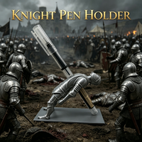 Gothic Figurine Pen Holder Desktop Organizer Retro Historical Decor Unique Ornament for Gaming Desk RPG Lovers Collectors Gift