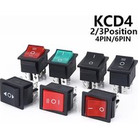 Latching Rocker Switch Power Switch I/O 4 Pins 6 Pins with Light 16A 250VAC 20A 125VAC KCD4 2/3position