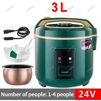 24V Truck Rice Cooker - 3L Large Capacity 200W Portable Electric Food Warmer for Lorry