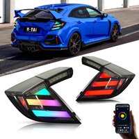 LED Tail Lights For Honda Civic Hatchback Type R 2016-2022 FK7 FK8 10th Gen RGB Rear Lamps Taillights Car Tail Light Assemblies