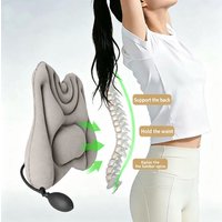 Quick Inflatable Lumbar Support Pillow Soft Portable Waist Cushion for Office Car Travel Relieve Lower Back Pain