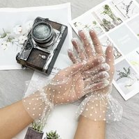 1/2/3/4Pairs Women'S Sexy Mesh Gauze Wavy Dot Lace Gloves Fashion Sunscreen Breathable Lace Bridal Wedding Etiquette Gloves