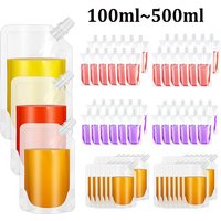 30pcs~10pcs Plastic Stand Up Drink Bag Travel Drink Spout Pouches Transparent Nozzle Bag Outdoor Travel Juice Storage Bags