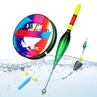 Automatic float fishing line set with automatic float, ready-to-use sliding float line assembly, with color-changing float