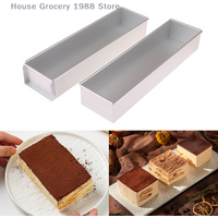 1 Pc Home Aluminium Alloy Loaf Bread Mold Long Cake Tiramisu Pan Activity Edge Durable Flat Toast Mold