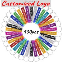 100pcs Beer Bottle Opener Keychain Custom Logo Wholesale Keyring Bulk Colorful Metal Engraving Exquisite Key Chain Ring Gift