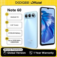 DOOGEE Note 60 Smartphone 6150mAh Akku 6,56'' Display 32GB(3+29) 128GB 13MP Hauptkamera UNISOC T7225 Android 16 Mobiltelefon
