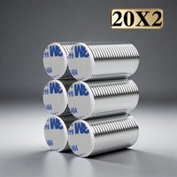20x2 Powerful Neodymium Magnet With double-sided adhesive N35 NdfeB Permanent Magnetic imanes Round Super Strong Fridge Magnets