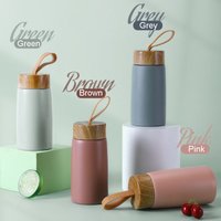 New Style Mini Thermos Cup Creative Wood Grain Cover Portable Vacuum Stainless Steel Water Cup Student High Value Pocket Cup