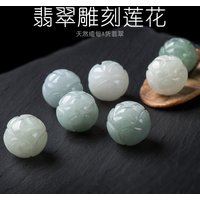 Natural Myanmar Jadeite Hand-carved Lotus Flower Beads For Jewelry Making Diy Bracelet Necklace Burma Jade Lotus Bead Accessorie