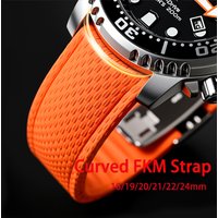 Cut to Size Fluoro Rubber Watch Strap 18/19/20/21/22/24mm Curved End FKM Men Women Universal Quick Release Band Bracelet CTS