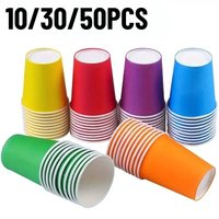 10/30/50PCS Thick Colored Paper Cups Disposable Colored Drinking Cups Wedding Banquets Outdoor Picnic Parties Birthday Parties