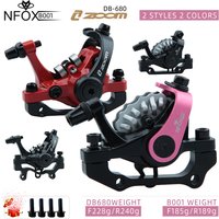 ZOOM DB-680 Bicycle 160 Disc Brake Light Alloy Mountain Bike Universal Accessories Mechanical Double Left NFOX B001 Red Black