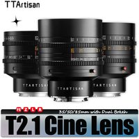TTArtisan 35mm 50mm 85mm T2.1 Full Frame Dual Bokeh Camera Cine Lens for Photography with Sony E Canon RF Nikon Z Lumix L