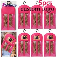5Pcs Wig Storage Bags With Hangers Durable Hair Extension Organizer For Multiple Wigs Logo Customize Hair Wig Accessories