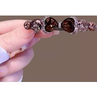1PC High-Grade Light Luxury Crystal Bow Hair Clip for Women, Premium Spring Clip, Elegant Half-Updo Barrette & Top Clip, Stylish