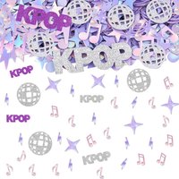 100pcs K-POP Confetti Holographic Glitter Disco Ball and Music Note Table Scatter Silvery Retro Party Decoration Supplies
