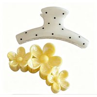 2pcs/set Elegant Dot Flower Hair Claw For Women Girls Sweet Hair Ornament Claw Clip Hair Clip Hairpin Fashion Hair Accessories
