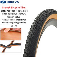 INNOVA 700x40C Bicycle Tire Combination Puncture Protection Yellow Tire Road Tire 700×35/43C French Inner Tube Gravel Tire