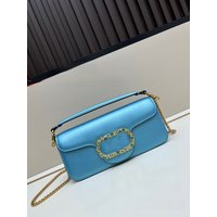 Fashionable Luxury Women's Leather Handbag Crystal Embedded Diamond Versatile Chain Bag Casual Shoulder Bag for Young Women