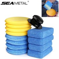 10/13pcs 5 Inch Car Foam Sponge Wax Applicator Round Car Polishing Waxing Sponge Car Detailing Cleaning Tools Washing Supplies