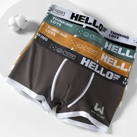 1Pcs/6Pcs Men Cotton Boxer Shorts Panties Underwear3 Colors L XL 2XL 3XL Soft Letter Belt Breathable Soft Fashion Sports