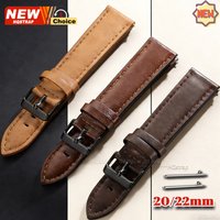 High-quality Watch Strap 20mm 22mm Double-sided Same-color Smartwatch Leather Band for Seiko Bracelet for Rolex Quick Release
