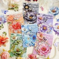 20PCS Flowers Pre-Cut Scrapbooks Stickers Floral Sticker for DIY Craft Planners Journal Notebook Decoration Collage Stickers