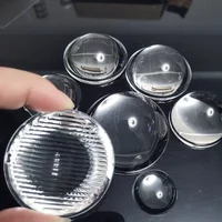 23 35 44 50 52 mm Plano convex stripe Optical Glass Lens for LED Flashlight Auto car lamp spotlight projection light