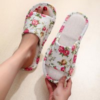 Fashion Floral Slippers Women Casual Comfortable Indoor Home Flat Shoes Anti Slip Sandals Spring Autumn September Essential