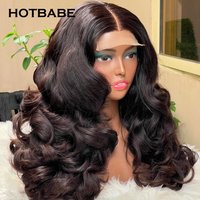 Perruque Full Lace Wig sans colle naturelle Remy, cheveux humains, pre-plucked, densité 400, 13x6 HD, super double proximité