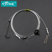 ZYZHE 1PC Surf Fishing Rigs Pulley Rigs Single Hook 1/0# 2/0# Flapper Rigs Long Casting Beach Fishing Bait Rigs