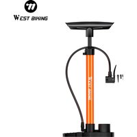 AliExpress West Biking WEST BIKING 160PSI Bike Pump With Gauge Portable Stainless Steel Bike Pump Schrader Presta Valve Inflator Bike Accessories