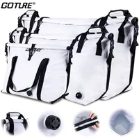 Goture Insulated Fishing Cooler Bag Expended Bottom Waterproof Marine Freezer Bag Portable Fish Transport Bag for Boat Fishing