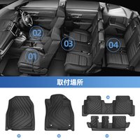 RHD for Honda CR-V CRV 5th Fuel 7Seats 2018-2022 TPE 3D Car Floor Mats Cargo Liner Trunk Pad All-Weather Accessories Black