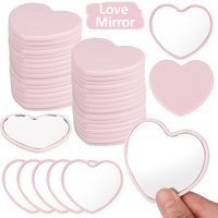 6/12/24Pcs Mini Heart Shaped Compact Mirrors for Women Portable Pink Mirror Makeup Travel Accessories for bride shower gift