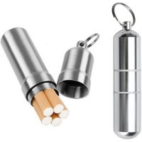 Silver Aluminum Alloy Cigarette Box Waterproof Cigarete Case Pill Toothpick Capsule Cigarette Accessory Mens Gift Gadgets