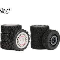 4 Pcs 70/72mm RC Rally Tires Plastic Wheels Rim with 12mm Hex for Tamiya TT02 TT01 XV01 PTG-2 HPI WR8 Racing Car Upgrades Parts