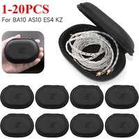 1-20PCS KZ Earphones Oval Storage Bag Wired Headphones PU Zipper Storage Box Portable Hold Case Container for KZ BA10 AS10 ES4